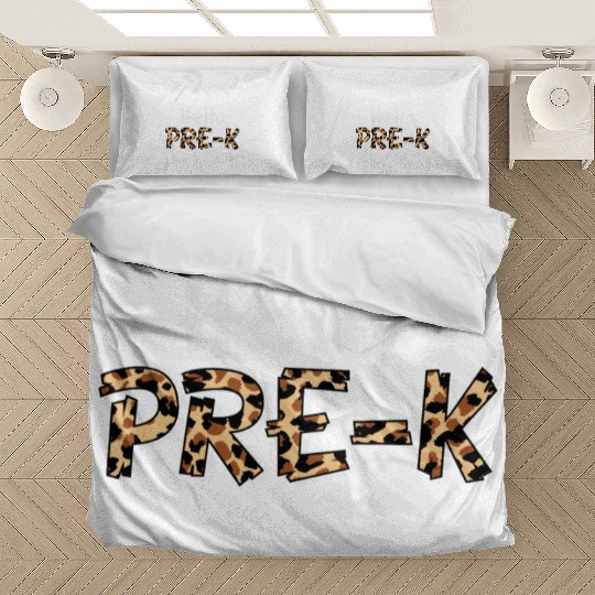 Hello Pre K Back To School Leopard Print Matching Bedding Sets