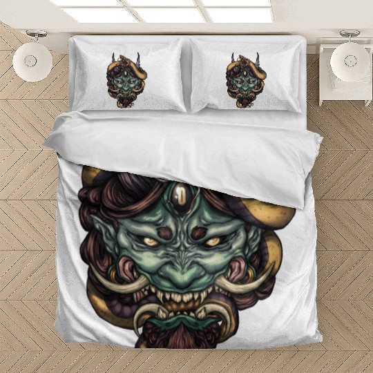 Serpent Green Oni Demon Bedding Sets