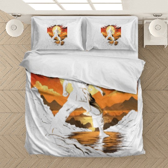 Karate Taekwondo Fighter Martial Arts Sunset Bedding Sets