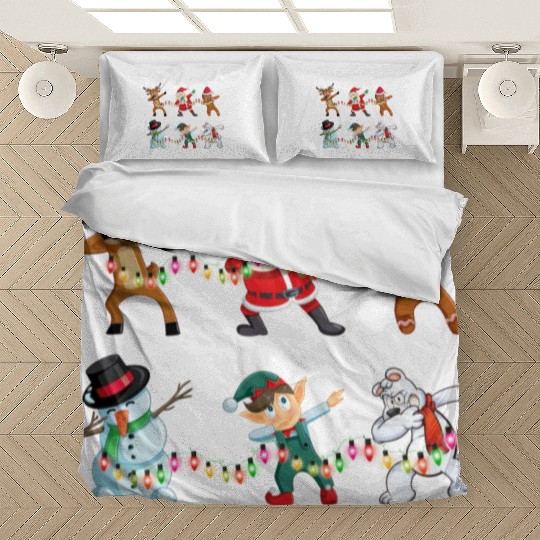 Funny Dabbing Santa And Friends Bedding Sets Christmas