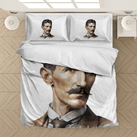 Artistic Illustration of Nikola Tesla Bedding Sets