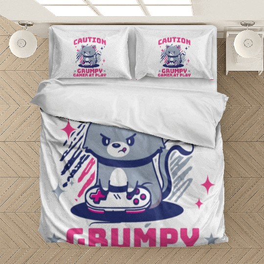 Gaming, Gaming, Video Game, Grumpy Cat Gamer Bedding Sets