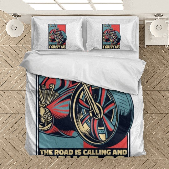 Road Is Calling And I Must Go Motorcycle Bedding Sets