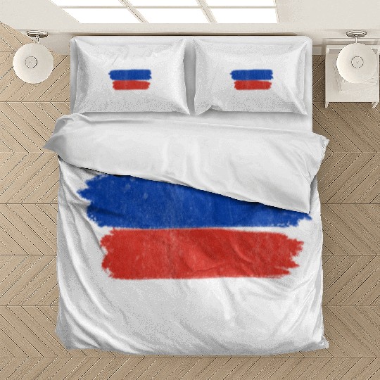 Painted Russia Flag Russian Flag Fan Bedding Sets