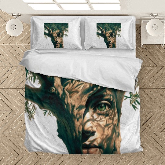 Olive tree and face Bedding Sets