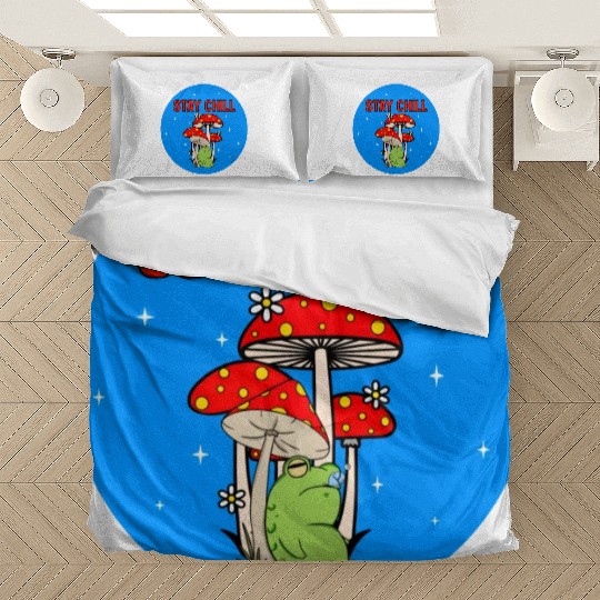 Stay Chill Cute Green Frog Bedding Sets