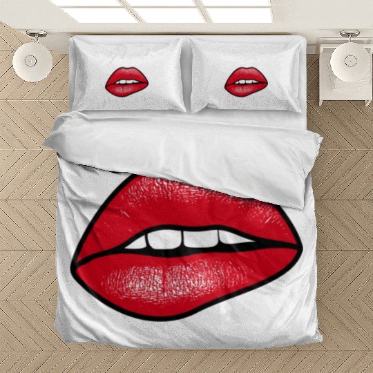 Eat The Rich Red Lips Socialist Bedding Sets