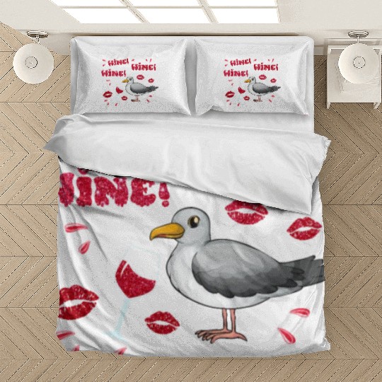 Wine Seagull Bird Lover Shorebird Seagulls Bedding Sets