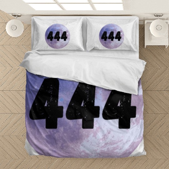 Purple Moon Angel Numbers 444 Bedding Sets