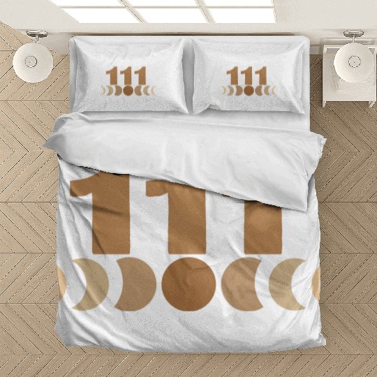 Moon Cycle Brown Angel Numbers 111 Bedding Sets