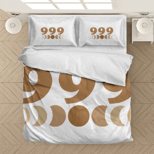 Moon Cycle Brown Angel Numbers 999 Bedding Sets