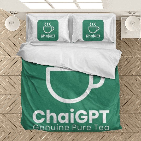 ChaiGPT - Chai Tea - ChatGPT Style (White-Green) Bedding Sets