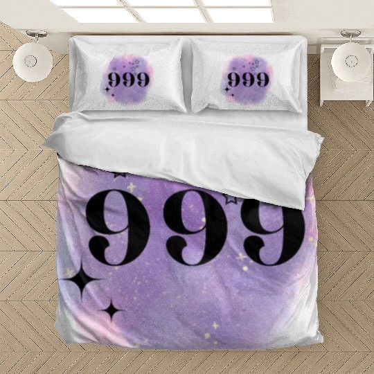 Angel Number 999 Numerology Purple Bedding Sets