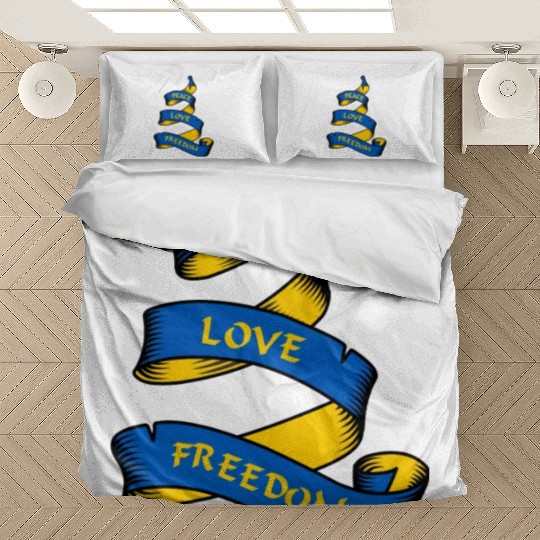 Curl banner with text Ukraine Bedding Sets