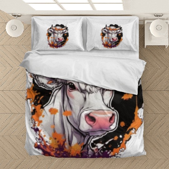 Kug Cow Halloween Cow Skull Cow Head Cows Bedding Sets