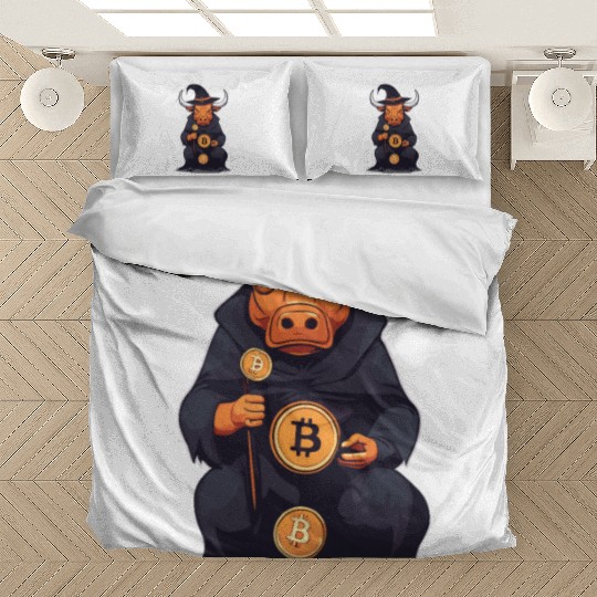 Halloween Bitcoin Wizard Bull Bedding Sets