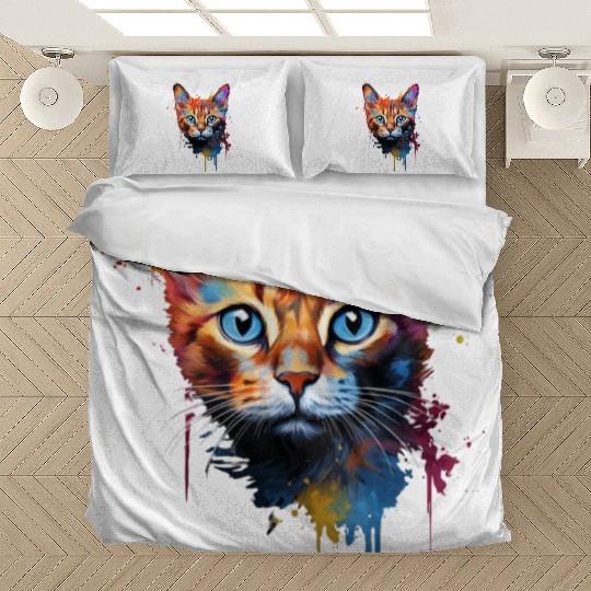 Color Explosion Abyssinian Cat Cute Bedding Sets