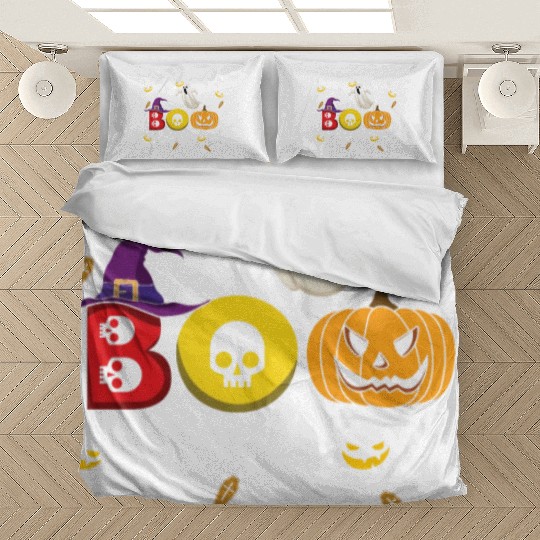 Boo Pumpkin Bat Ghost Funny Lazy Creepy Halloween Bedding Sets