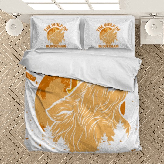 The Wolf Of Blockchain Funny Bitcoin Wall Street Bedding Sets