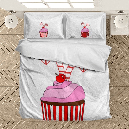 Cupcakes And Candy Canes Bedding Sets
