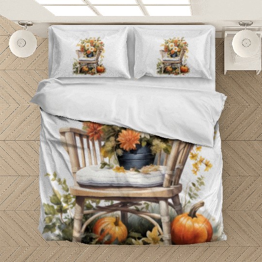 Vintage Wildflower Poster Green Botanical Wall Art Bedding Sets