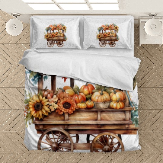 Vintage Wildflower Poster Green Botanical Wall Art Bedding Sets