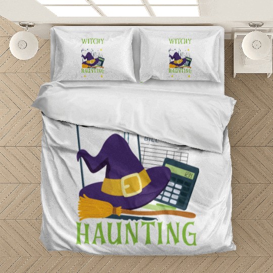 Witchy Math Haunting Path Accountant Halloween Bedding Sets