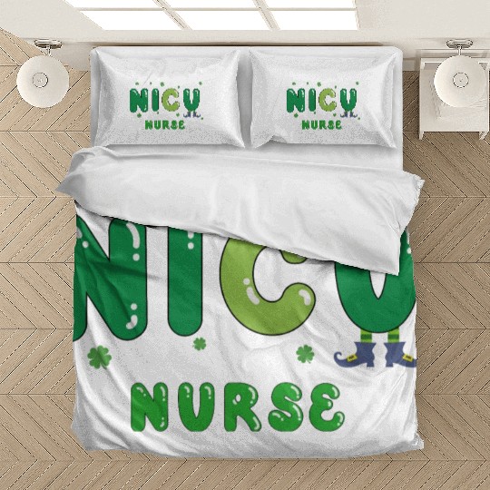 Cute NICU nurse St. Patrick's design Bedding Sets