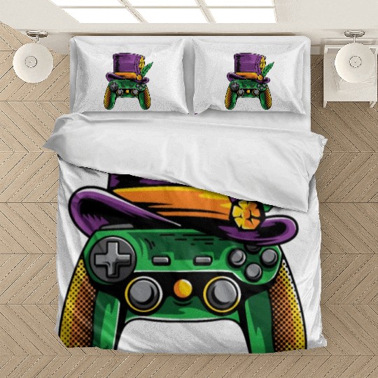Video Games Controller Mardi Gras Bedding Sets