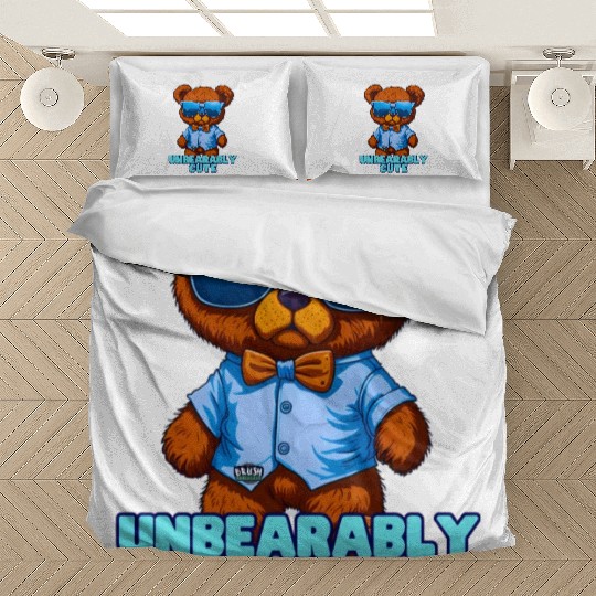 Unbearably Cute Teddy bear - by Brush Boulevard Bedding Sets