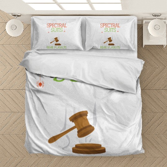 Spectral Suits Eerie Pursuits Lawyer Halloween Bedding Sets