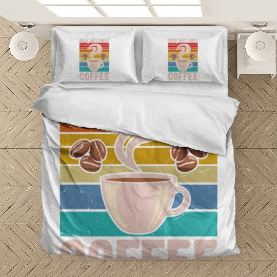 Okay, but First Coffee Retro Bedding Sets