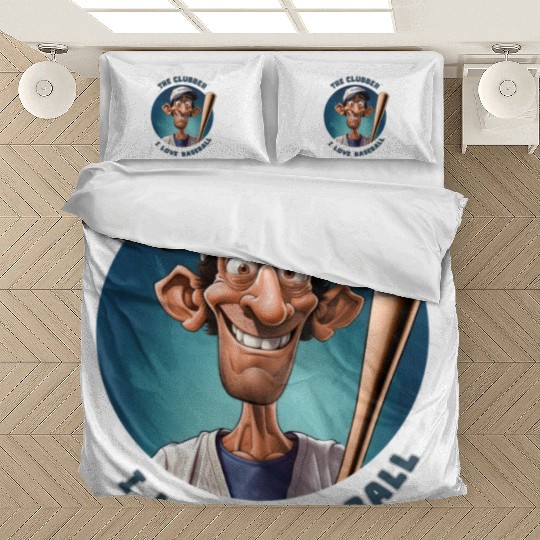 The Clubber, Posing with His Baseball Bat Bedding Sets