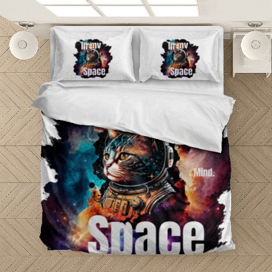 In my Mind Space Cat Astronaut Animal Pets Lover Bedding Sets