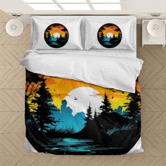 Riverside Twilight in the Forest Bedding Sets