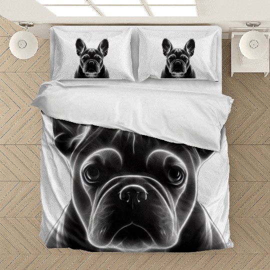 Frenchie Neon Art Bedding Sets