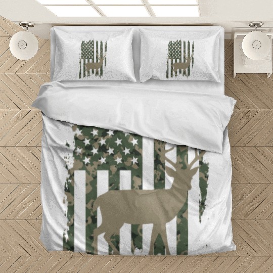 Camo American Flag Deer Bedding Sets