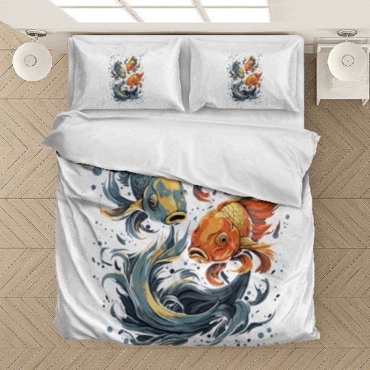 Koi Fish Koi Carp Japanese Koi Garden-Pond funny Bedding Sets