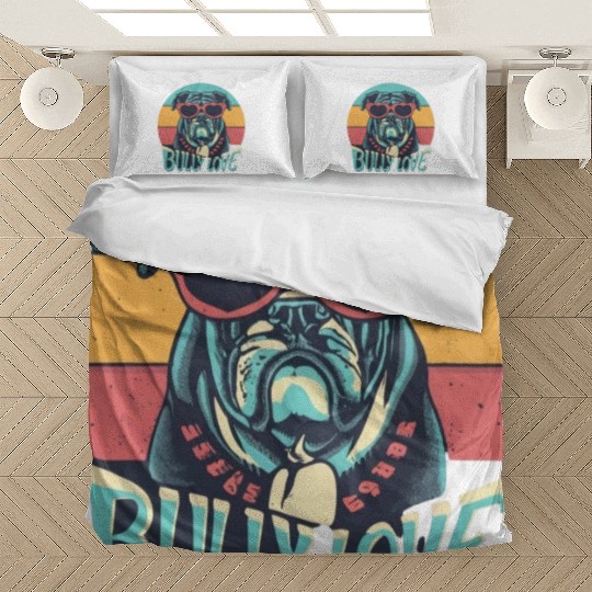 Dog Love Bully Retro Bedding Sets Dog owner Bully lover