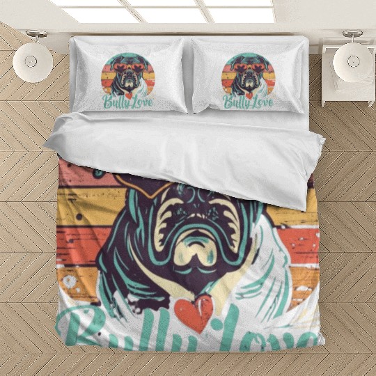 Dog Love Bully Retro Bedding Sets Dog owner Bully lover