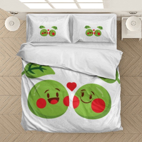You Make Me Hap-pea for a Husband Wife Bride Bedding Sets