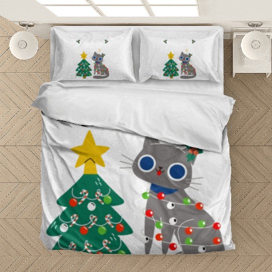 Merry Purrmas - For Christmas Holiday Cat Lovers Bedding Sets