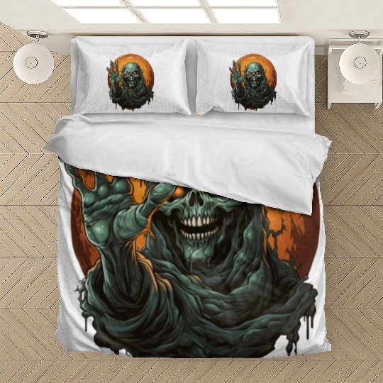 Halloween Emerging Hands Spooky Pumpkin Bedding Sets