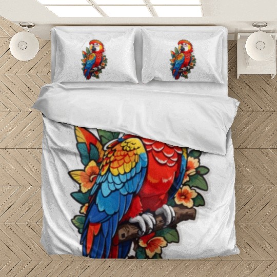Scarlet Macaw Kawaii Bedding Sets
