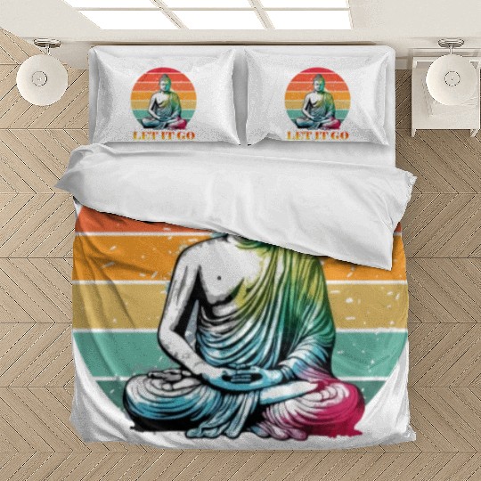 Let It Go, Yoga Buddhism Retro Bedding Sets