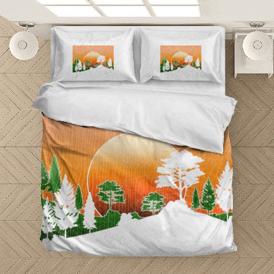 Forest nature lover gift sunset nature Bedding Sets