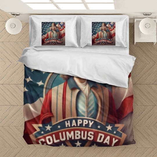 happy columbus day Bedding Sets