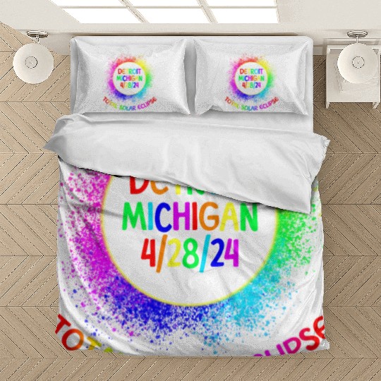 Total Solar Eclipse Detroit Michigan 4/28/24 Kids Bedding Sets