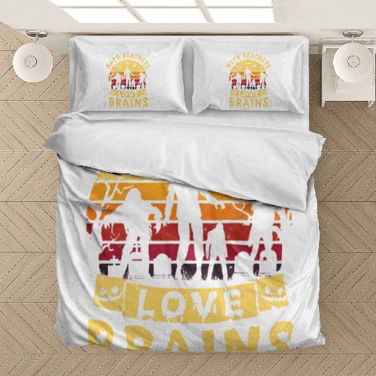 Math Teachers Love Brains Halloween Bedding Sets Math