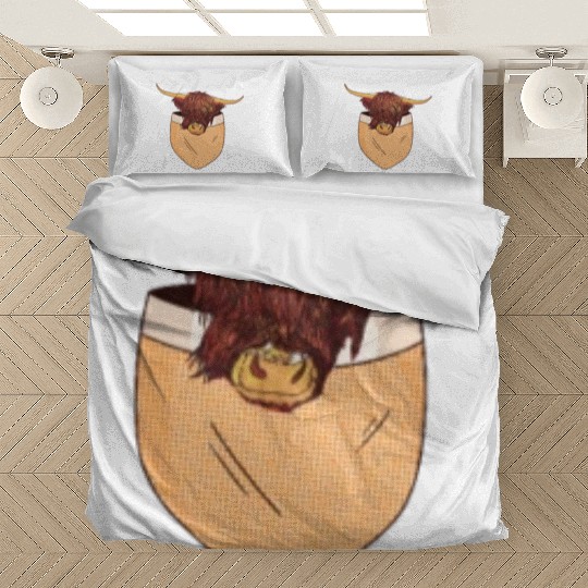 Scottish Highland Cow Pocket Design Bedding Sets